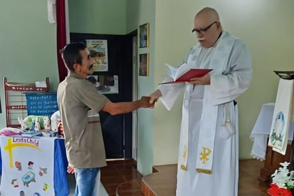 Alfonso Torres being officially received into church membership.